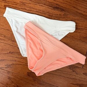 Set of 2 No Boundaries Peach & White Swimsuit Bottom - Size Medium